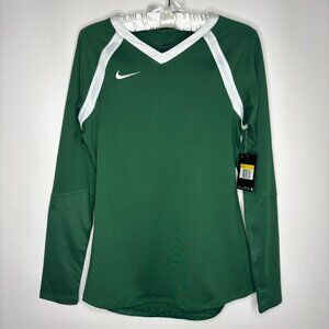 Nike Dri-Fit Women's Training Jersey Dark Green White Accent Size Small NWT